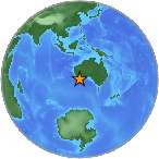 Earthquake location -33.2235S, 119.4365W