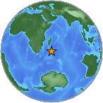 Earthquake location -36.2849S, 52.4263W