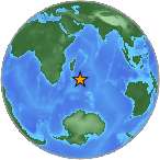 Earthquake location -35.245S, 54.1304W