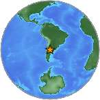 Earthquake location -32.6899S, -67.357W