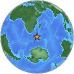 Earthquake location -44.1853S, 39.0536W
