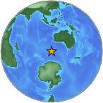 Earthquake location -50.2619S, 112.449W