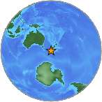 Earthquake location -47.9453S, 165.4839W