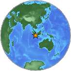 Earthquake location -6.9655S, 104.7981W