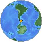 Earthquake location -62.1521S, -58.2628W