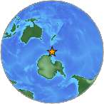 Earthquake location -63.3045S, 168.4162W
