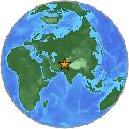 Earthquake location 36.5755S, 71.0177W