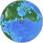 Earthquake location 51.4597S, -176.0586W