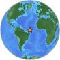 Moderate earthquake 5 mag, central Mid-Atlantic Ridge