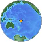 Earthquake location -15.2453S, -173.2207W