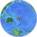 Earthquake location -24.4824S, 179.2413W