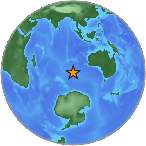 Earthquake location -46.5716S, 96.1197W
