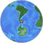 Earthquake location -54.0977S, -58.2948W Earthquake location -54.0977S, -58.2948W