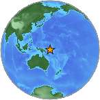 Earthquake location -5.1745S, 154.9449W